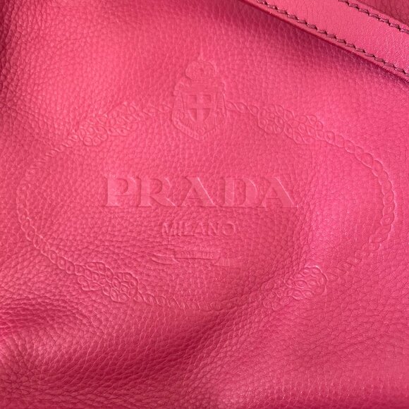 Authentic Prada Large Leather Tote Bag with Strap - Picture 3 of 14